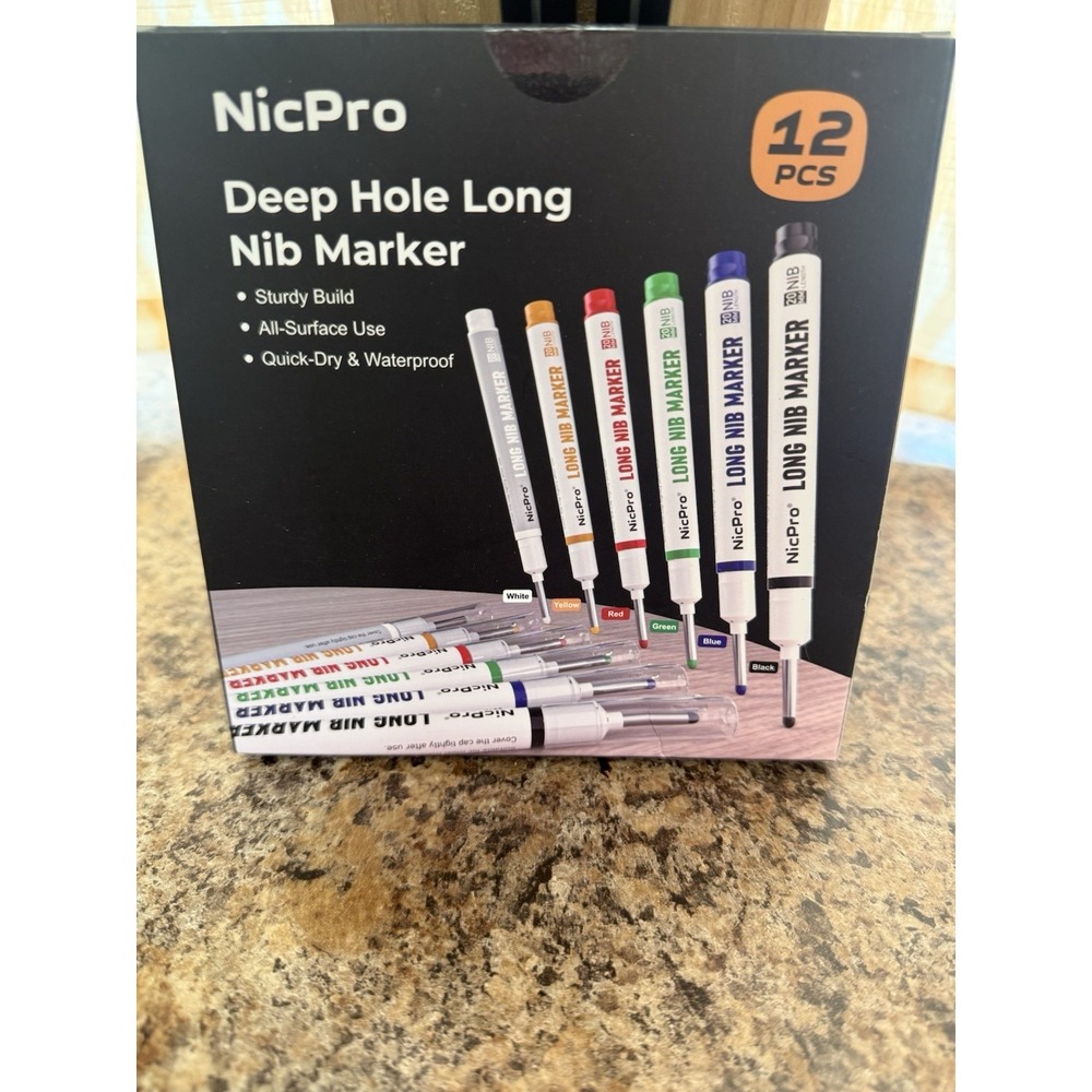 Nic Pro Deep Hole‎ Long NIB marker. 12 Piece Set-NEW IN BOX-FAST SHIPPING